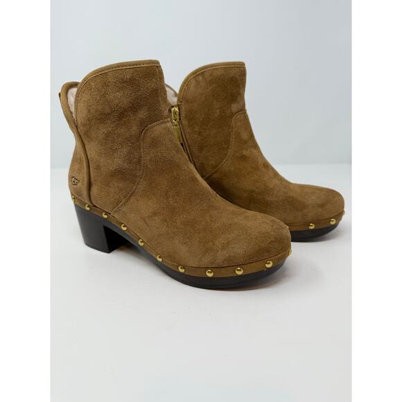 Ugg Ankle Booties Women's 8 Chestnut Brown Suede Cam II Platform Boot EUC - Picture 5 of 14